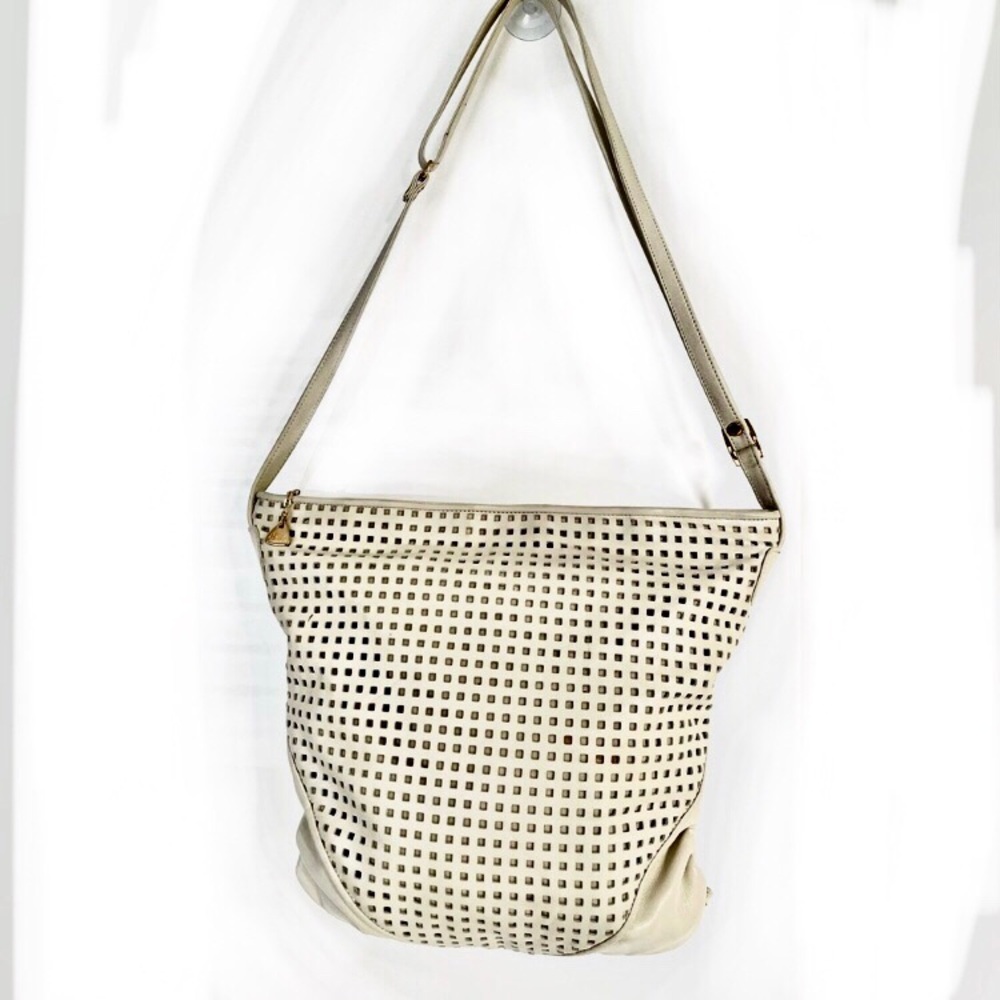 Brio Vintage Perforated Leather Shoulder Bag